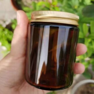 Dark Amber Eco-Friendly Durable Airtight Glass Candle Jars with Metal Lid for Home Decoration and Re