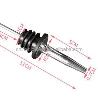 Stainless Steel Pourers Speed Wine Liquor Bottle Pourer Olive Oil Vinegar Stopper Spout with Rubber