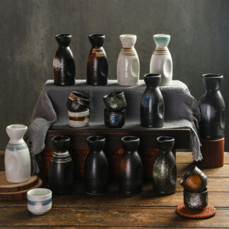 Multi Colors Japanese Saki Cup Sake Set 200ml Hand Painted Design Porcelain Pottery Ceramic Reusable