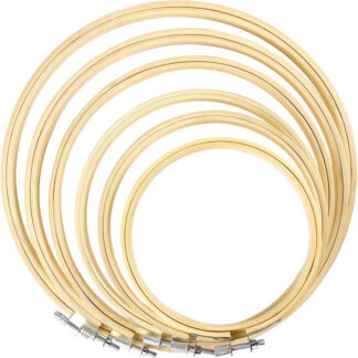 Embroidery Hoop Set Bamboo Circle Cross Stitch Hoop Ring 3 Inch to 16 Inch Hoops for Craft Sewing