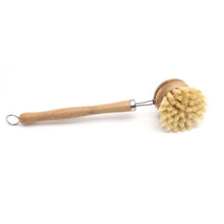 Kitchen Cleaning Brush Eco-Friendly Bamboo Wooden Long Handle Natural Sisal Coconut Fibers Replace H